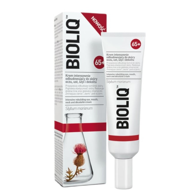 BIOLIQ 65+ krem intensywnie odbudowujący do skóry oczu ust szyi i dekoltu 30ml