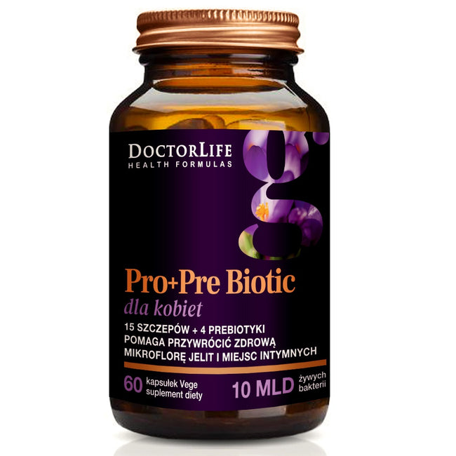Doctor Life ProbioFlora Women probiotyki dla kobiet 14 szczepów & 4 prebiotyki suplement diety 60 kapsułek