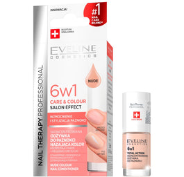 Eveline Cosmetics Nail Therapy Professional 6w1 Care & Colour skoncentrowana odżywka do paznokci nadająca kolor Nude 5ml