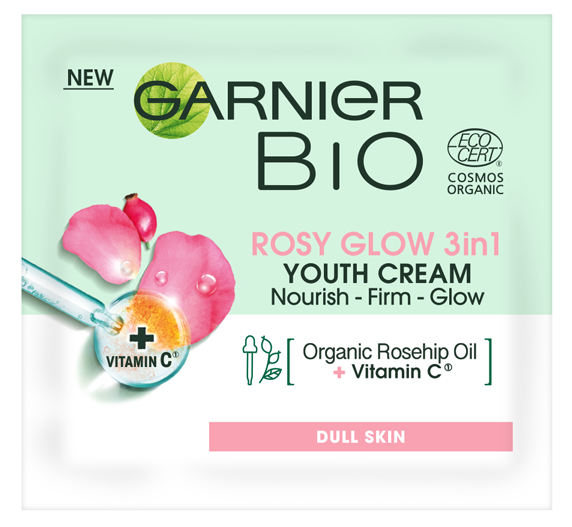 Garnier Bio Rosy Glow 3in1 Youth Cream krem różany 1,5ml