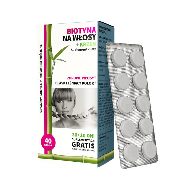 Noble Health Biotyna na włosy + krzem suplement diety 40 tabletek