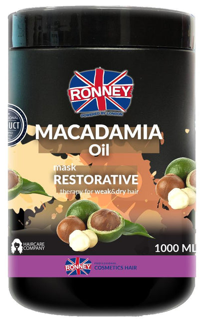 Ronney Macadamia Oil Professional Mask Restorative wzmacniająca maska do włosów suchych i osłabionych 1000ml