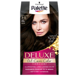 Palette Deluxe Oil-Care Color farba do włosów trwale koloryzująca z mikroolejkami 800 (3-0) Ciemny Brąz