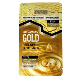 Beauty Formulas Gold Peel-Off Facial Mask głęboko oczyszczająca złota maseczka do twarzy z kolagenem 3g+10g