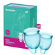 Satisfyer Feel Confident Menstrual Cup zestaw kubeczków menstruacyjnych 15ml + 20ml Light Blue