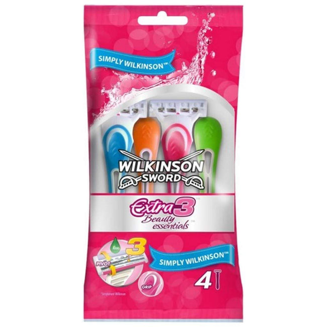 Wilkinson Extra3 Beauty Essentials jednorazowe maszynki do golenia dla kobiet 4szt