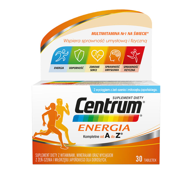 Centrum Energia witaminy z wyciągiem z żeń-szenia suplement diety 30 tabletek