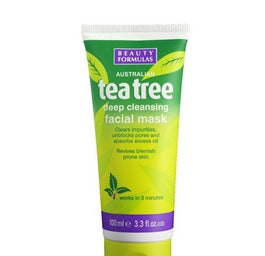 Beauty Formulas Tea Tree Deep Cleansing Facial Mask oczyszczająca maska glinkowa do twarzy 100ml