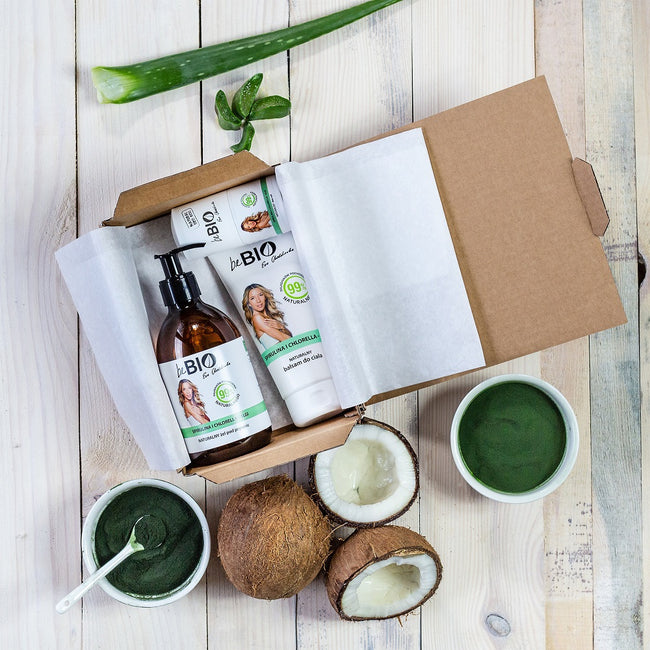 BeBio Ewa Chodakowska Spirulina i Chlorella - Algi zestaw żel pod prysznic 400ml + balsam do ciała 200ml + dezodorant w kulce 50ml