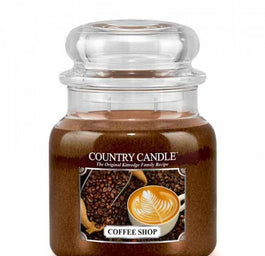Country Candle Średnia świeca zapachowa z dwoma knotami Coffee Shop 453g