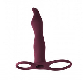 Lola Games Strap-On Pure Passion Flirtini wibrator z podwójną penetracją Wine Red
