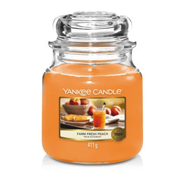 Yankee Candle Świeca zapachowa średni słój Farm Fresh Peach 411g