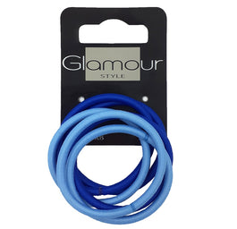 Glamour Gumki do włosów bez metalu Niebieskie 6szt