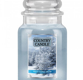 Country Candle Duża świeca zapachowa z dwoma knotami Fresh Aspen Snow 680g
