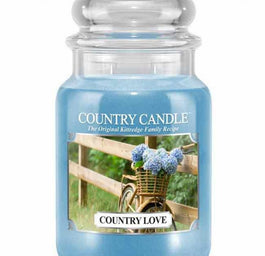 Country Candle Duża świeca zapachowa z dwoma knotami Country Love 652g