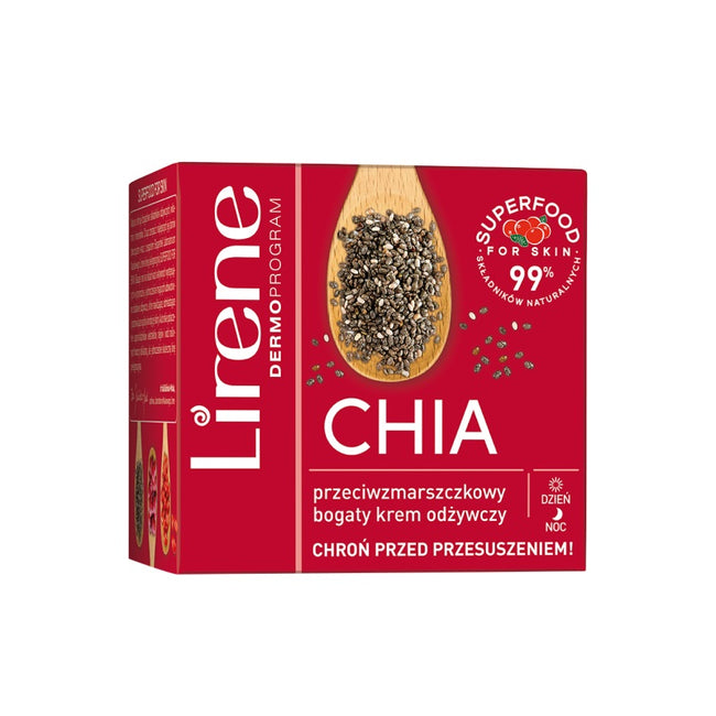 Lirene Superfood For Skin Chia przeciwzmarszczkowy bogaty krem odżywczy 50ml