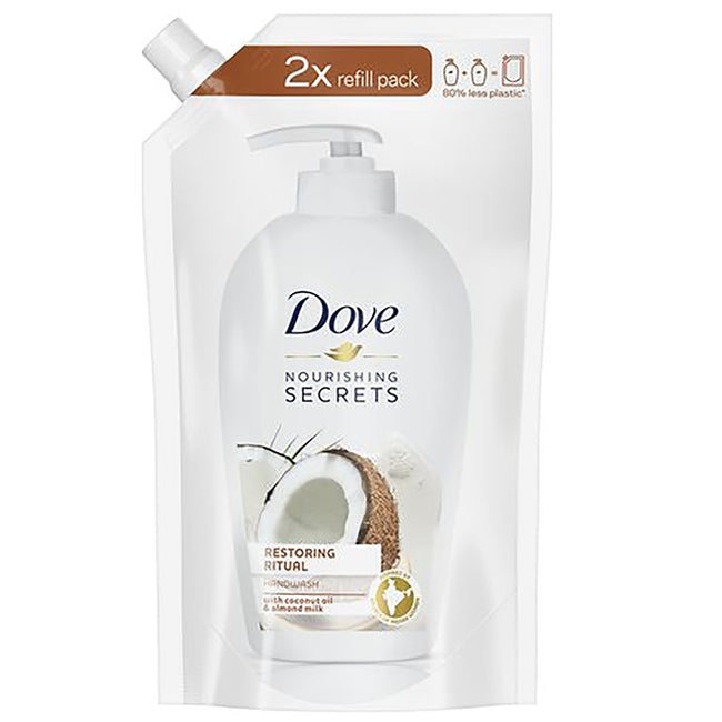 Dove Nourishing Secrets Restoring Ritual mydło do rąk w płynie zapas Coconut Oil & Almond Milk 500ml