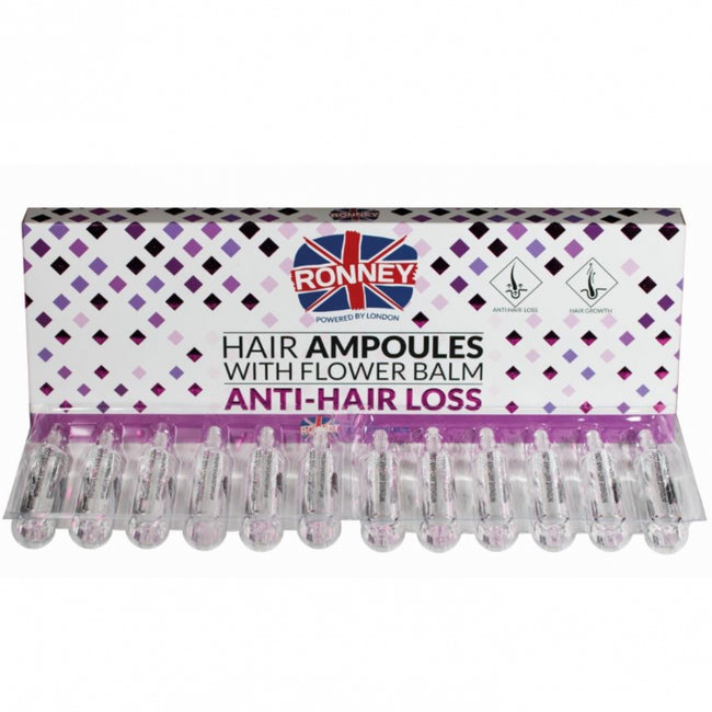 Ronney Hair Ampoules Anti-Hair Loss ampułki z balsamem kwiatowym zapobiegające wypadaniu włosów 12x10ml