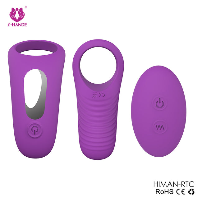 S-HANDE Himan-RTC pierścień wibracyjny zdalnie sterowany z 9 trybami wibracji Purple
