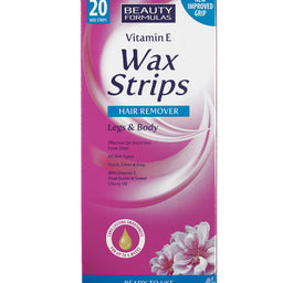 Beauty Formulas Wax Strips Hair Remover plastry do depilacji ciała i nóg Vitamin E 20szt.