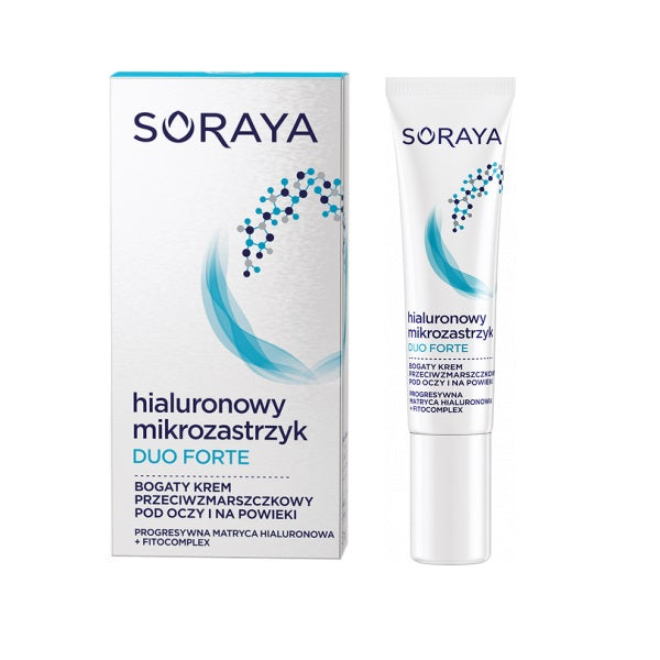 Soraya Hialuronowy Mikrozastrzyk Duo Forte bogaty krem przeciwzmarszczkowy pod oczy i na powieki 15ml