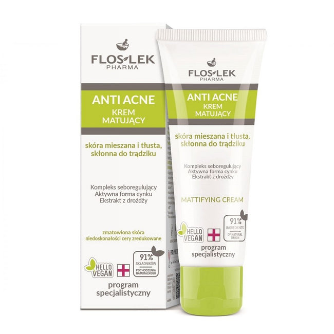 Floslek Anti Acne krem matujący skóra tłusta trądzikowa i mieszana 50ml