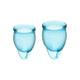 Satisfyer Feel Confident Menstrual Cup zestaw kubeczków menstruacyjnych 15ml + 20ml Light Blue