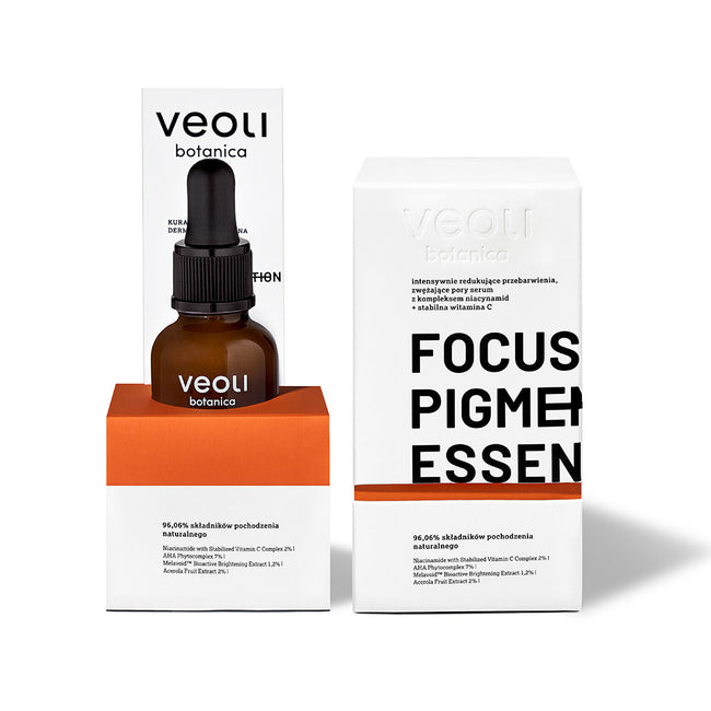 Veoli Botanica Focus Pigmentation Essence intensywnie redukujące przebarwienia i zwężające pory serum z kompleksem niacynamid + stabilna witamina C 30ml