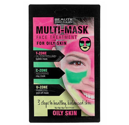 Beauty Formulas Multi Mask Face Treatment zabieg na twarz do cery tłustej 3x5g