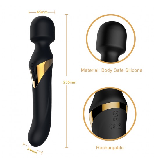 Marc Dorcel Dual Orgasms masażer z wibratorem rotacyjnym Black Gold