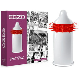 EGZO Hot Red prezerwatywa z pieszczącymi kolcami Soft 1szt.