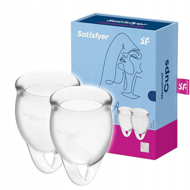 Satisfyer Feel Confident Menstrual Cup zestaw kubeczków menstruacyjnych 15ml + 20ml Transparent