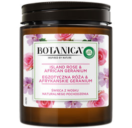 Air Wick Botanica świeca z wosku naturalnego pochodzenia Egzotyczna Róża & Afrykańskie Geranium 205g