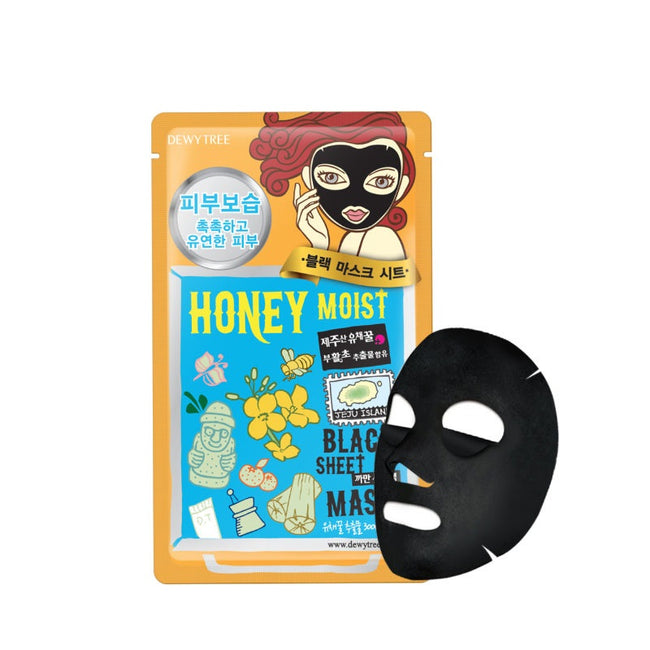 DEWYTREE Honey Moist Black Sheet Mask nawilżająca maska w płachcie z miodem 30g