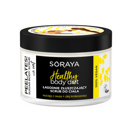 Soraya Healthy Body Diet Peelates łagodnie złuszczający scrub do ciała z ekstraktem z owsa i olejem krokoszowym 200g