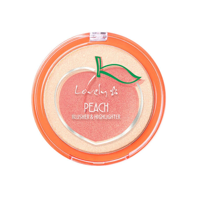Lovely Peach Blusher & Highlighter rozświetlające duo do twarzy 7g