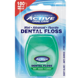 Active Oral Care Dental Floss nić dentystyczna woskowana z fluorem Mint 100 metrów