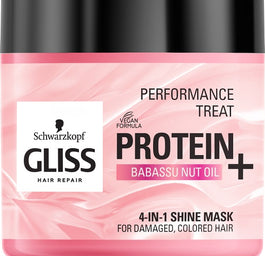 Gliss Performance Treat 4-in-1 Shine Mask maska nabłyszczająca do włosów Protein + Babassu Nut Oil 400ml