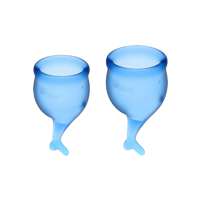 Satisfyer Feel Secure Menstrual Cup zestaw kubeczków menstruacyjnych 15ml + 20ml Dark Blue