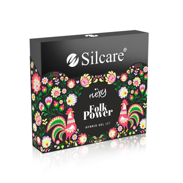Silcare Flexy Folk Power Hybrid Gel zestaw do stylizacji paznokci 4x4.5g