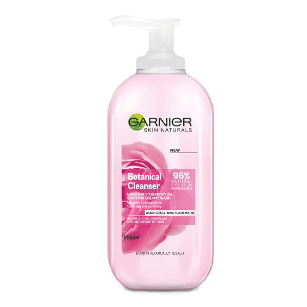 Garnier Botanical Cleanser Soothing Creamy Wash łagodzący kremowy żel Woda Różana 200ml