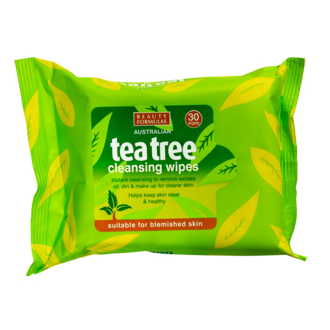 Beauty Formulas Tea Tree Cleansing Wipes oczyszczające chusteczki do twarzy 30szt.