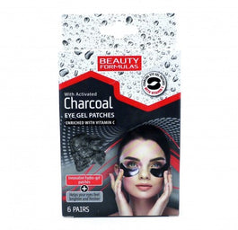 Beauty Formulas Charcoal Eye Gel Patches żelowe płatki pod oczy z aktywnym węglem 6 par