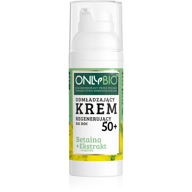 OnlyBio Betaina + Ekstrakt z Nagietka odmładzający krem regenerujący na noc 50+ 50ml
