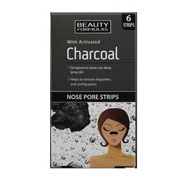 Beauty Formulas Charcoal Nose Pore Strips oczyszczające paski na nos z aktywnym węglem 6szt.