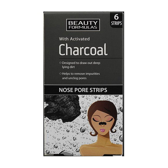 Beauty Formulas Charcoal Nose Pore Strips oczyszczające paski na nos z aktywnym węglem 6szt.