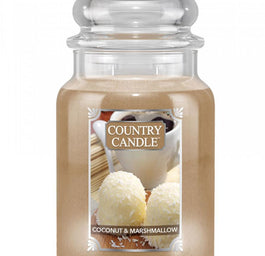Country Candle Duża świeca zapachowa z dwoma knotami Coconut Marshmallow 680g