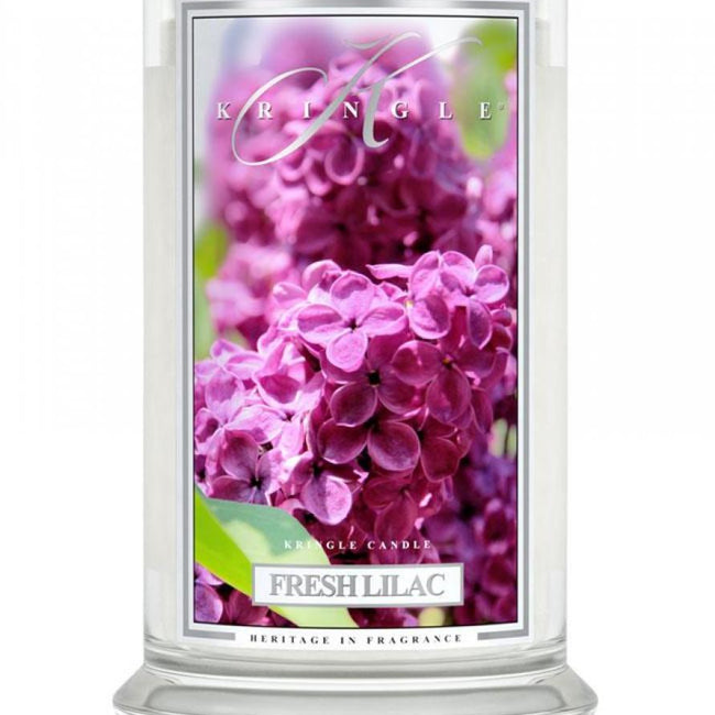 Kringle Candle Duża świeca zapachowa z dwoma knotami Fresh Lilac 623g