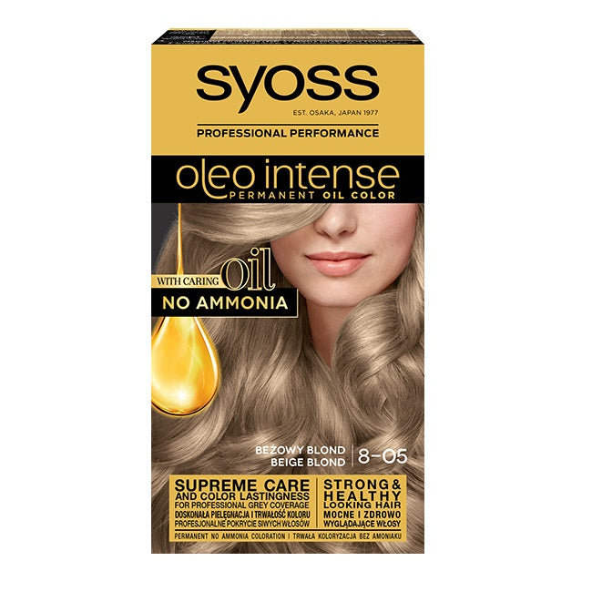 Syoss Oleo Intense farba do włosów trwale koloryzująca z olejkami 8-05 Beżowy Blond