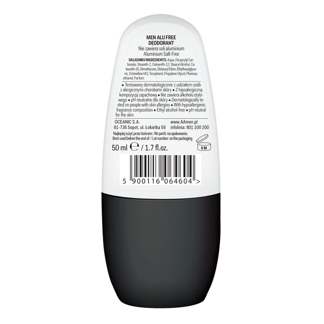 AA Men Alu Free Deodorant Comfort Protect dezodorant w kulce bez soli aluminium 50ml